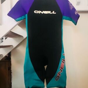 O'Neill Black and Turquoise Neoprene Wetsuit